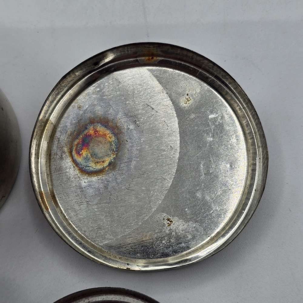 1970s Metzke Pewter Round‎ Panther Lioness Owl Tiger Trinket Tin Box Small AS IS - Picture 12 of 13